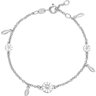Lund Copenhagen sølv marguerit armbånd med blade