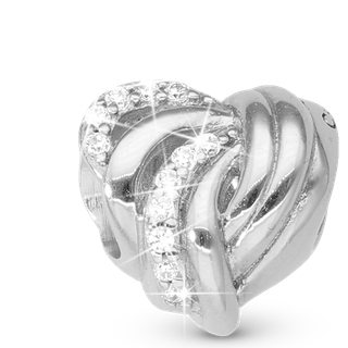 Christina Jewelry Spellbound Hjerte sølvcharm til sølvarmbånd på 4 mm