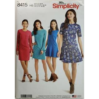 Enkelhed US8415H5 Kvinders l?r og kn?l?ngde kjole syningsm?nstre st?rrelser 6-14