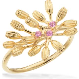 Scrouples blomster ring pink cubic zirkonia i forgyldt - Str. 56