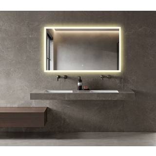 Milobad CL30 Spejl med LED-lys og frostet kant 70x120 cm