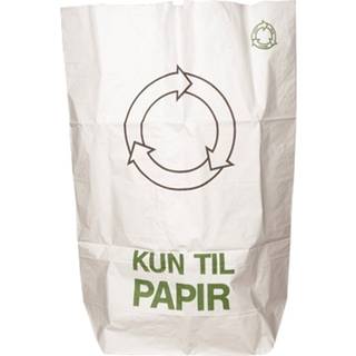 Papirsæk Hvid 70x110cm 110ltr 50 stk "Kun Papir" Tungt affald, 60g/m2