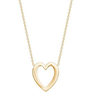 Siersbøl hjertevedhæng i 8 kt. guld - Inkl. forgyldt kæde
