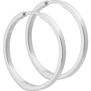 Marion, 25 mm. blank enkelt creol med kliklås i sterling sølv