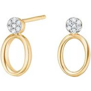 Siersbøl øreringe i 14 kt. guld med diamant