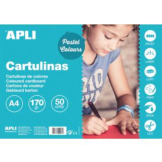 Apli karton A4 170g lysegul 50ark