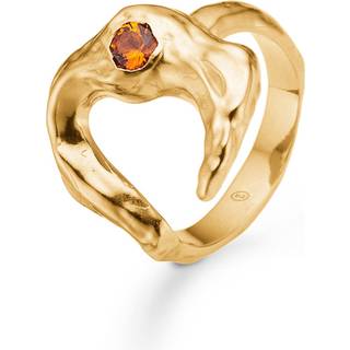 Studio Z Lunar ring i guldbelagt med orange kubisk zirkon - Str. 52