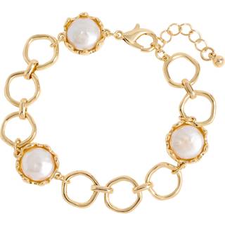 Jon Richard Jon Richard Gold Tone Baroque Pearl Polished Chain Bracelet