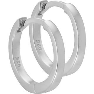 Maren, 13 mm. blank enkelt creol med kliklås i sterling sølv