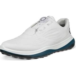 Ecco LT1 BOA Vandtætte Herre Golfsko Uden Spikes - White/Petrol - Str. 41 Normal