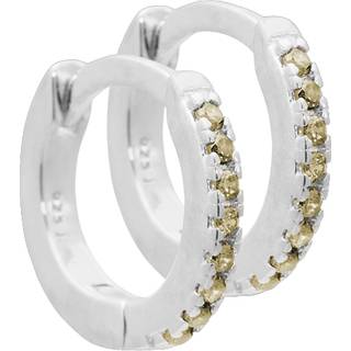 Ronja - 10 mm. creoler i sterling sølv med oliven grøn zirkonia.