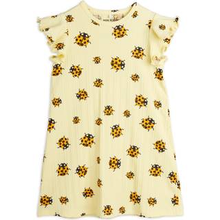 Mini Rodini Ladybugs Aop Wing Kjole Yellow 116/122 cm  Gul  116/122 cm  kvinde