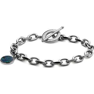 Atlas | Sølvfarvet Stål Azur Malakit Armbånd med Vedhæng