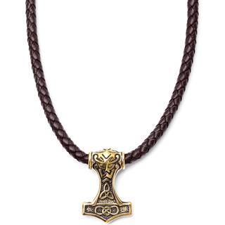 Brun Dobbeltsidet Triquetra Læderhalskæde