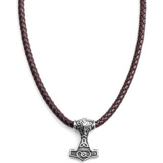 Brun Læderhalskæde med Dobbeltsidet Keltisk Motiv