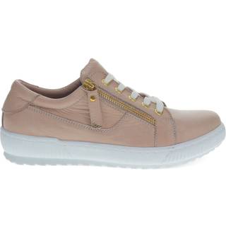 Jones Bootmaker Jones Bootmaker Beige Wide Fit Ladies Side Zip Casual Trainers