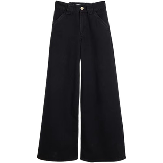 River Island River Island Black Black Palazzo Wide Leg 100% Cotton Jeans