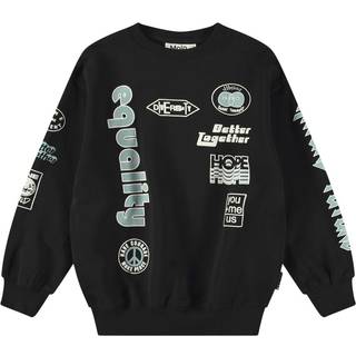 Molo Magni Sweatshirt Messages 104cm  Sort  104 cm  Unisex
