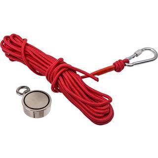 120 kg stærk magnet til magnetfiskeri og metaldetektor, 10 m reb, dobbeltsidet