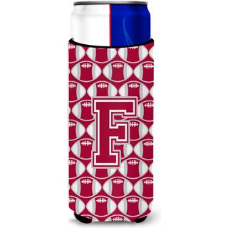 """" Brev F Football Crimson Gray and White Ultra Beverage Isulators til slanke dåser CJ1065-FMUK """"