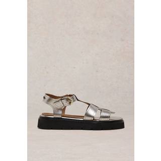 White Stuff White Stuff Metallic Rose Leather Sandals