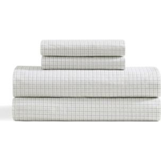 Tommy Hilfiger - Sheet Set Cotton Percale Bedding With Matching Pillowcase Crisp & Cool Premium Quality Home Essentials (New England Plaid Beige