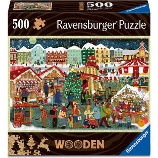 Ravensburger træpuslespil med 500 brikker - julemarked