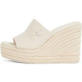 Platform Espadrille Wedge Sliders - Beige - EU 39