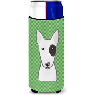 Grøn rutet Bull Terrier Ultra Beverage Isolators til slanke dåser BB1132MUK