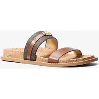 MK Mandy Signature Logo Flat Sandal - Brown - Michael Kors - EU 35.5