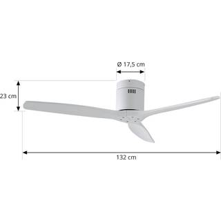 Lucande loftventilator Vindur, hvid, DC, støjsvag, Ø 132 cm Vindur, Hvid/opal, Soveværelse, Metal, Moderne