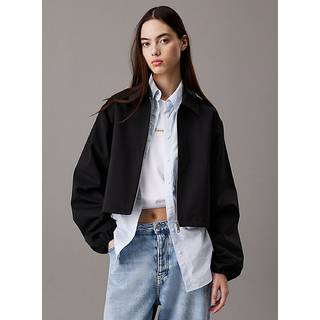 Calvin Klein Jeanstil kvinder. J20J225213 Afkortet nylonjakke Soft Tech sort (XL), Casual, Polyester