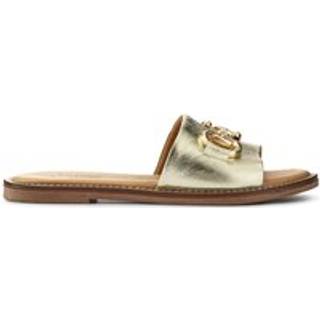 Jones Bootmaker Jones Bootmaker Gold Gold Emillina Leather Buckle Mule Sandals
