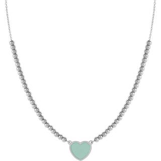 Nomination Emosfere Green Heart Beaded Stainless Steel Necklace - Silver - 38cm