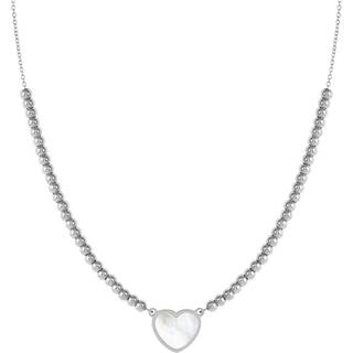 Nomination Emosfere Mother of Pearl Heart Beaded Stainless Steel Necklace - Silver - 38cm