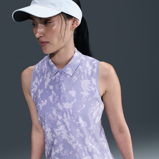 Nike Victory Dri-FIT-golfpolo uden ærmer med print til kvinder - lilla - S (EU 36-38)