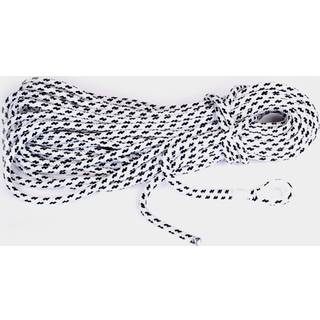 Ankertov med rustfri kovs PolyRopes Flexline, flettet polyester, Ø12 mm, 35 meter, sort/hvid