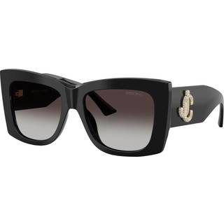 Jimmy Choo Kvinde JC5036B 50008G Solbriller Acetat Sort Grå Firkantet Normal Skygge