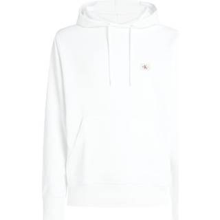 Cotton Terry Badge Hoodie - White - L
