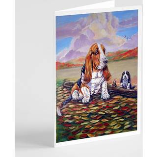 Basset Hound lykønskningskort og konvolutter pakning af 8