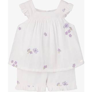 Tartine et Chocolat Blomsterbroderet Tøjsæt Blanc 6 months    6 måneder  kvinde