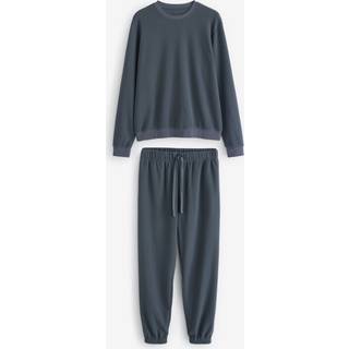 Next Slate Grey Soft Waffle Long Sleeve Pyjamas Set