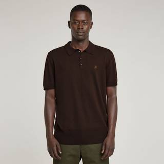 Knitted Polo - Brown - Men