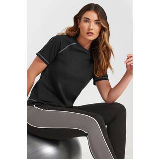 Lts Tall Black Active Curved Hemline Stitched Tshirt 22-24 Lts | Tall Women's Active Tops