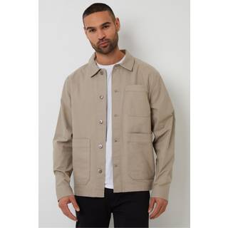 Threadbare Threadbare Natural Button Up Lightweight Collared Utility Jacket
