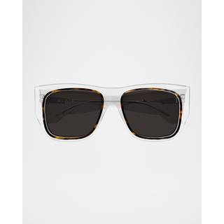 Azzedine Alaia AA0090S 001 55 Solbriller Kvinder Krystalklar - Clear Dark Tortoise - 55mm