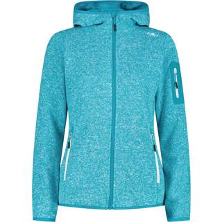 CMP Women's Jacket Fix Hood Jacquard Knitted 3H19826 Fleecejakke Damer størrelse 48 farve turkis