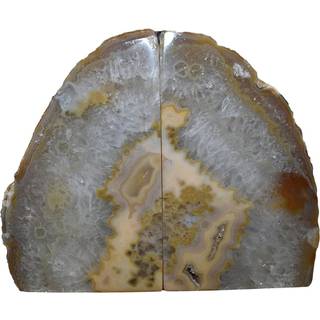 Nature's Decorations Natural Agate Bookends - A Kvalitetskvalitet Tung dekorativ stenkrystallbog slutter for hylder og bogreoler poleret geode bo