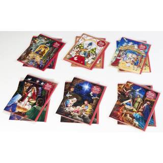 Nativity tema adventskalender lykønskningskort - sortiment af 12 kort med konvolutter fra Vermont Christmas Company - Det perfekte tidlige juleko