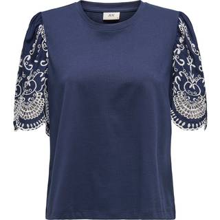 Yoma Broderie Anglaise Bluse, Black Iris, L
